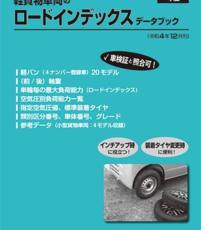 ＜新刊＞軽貨物車両のロードインデックスデータブック2023年版